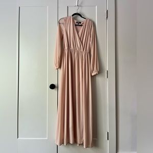 Lulus Wondrous Water Lilies Blush Pink Maxi Dress